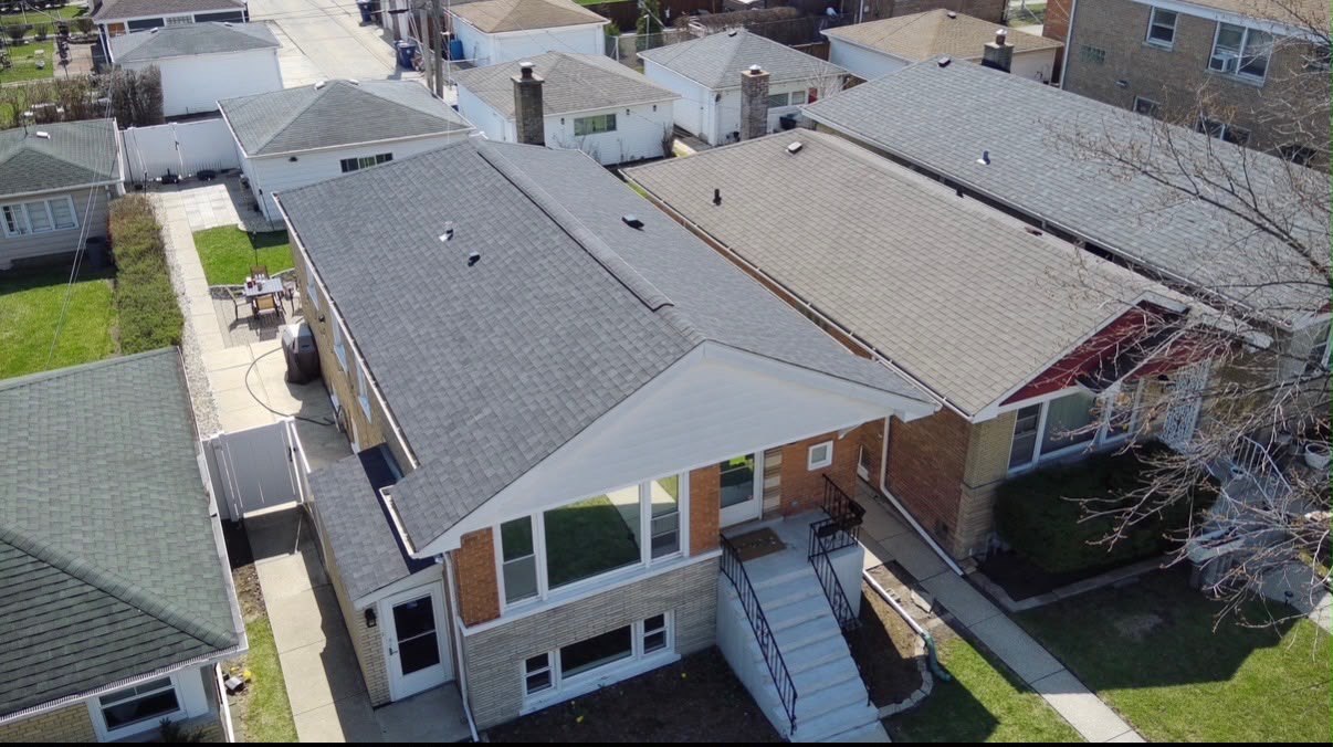 Completed Eagle Star roof on a brick Chicagoland bungalow
